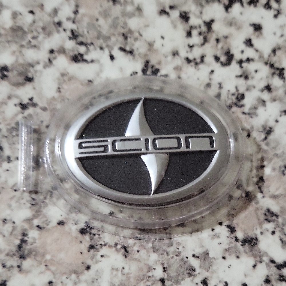 Scion Logo Silver and Black Keychain